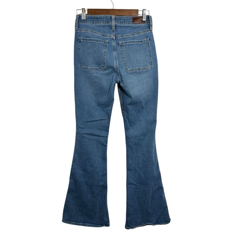 Hollister Jeans Womens High Rise Flare Light Wash Fade Stretch Denim 27R - Picture 2 of 11